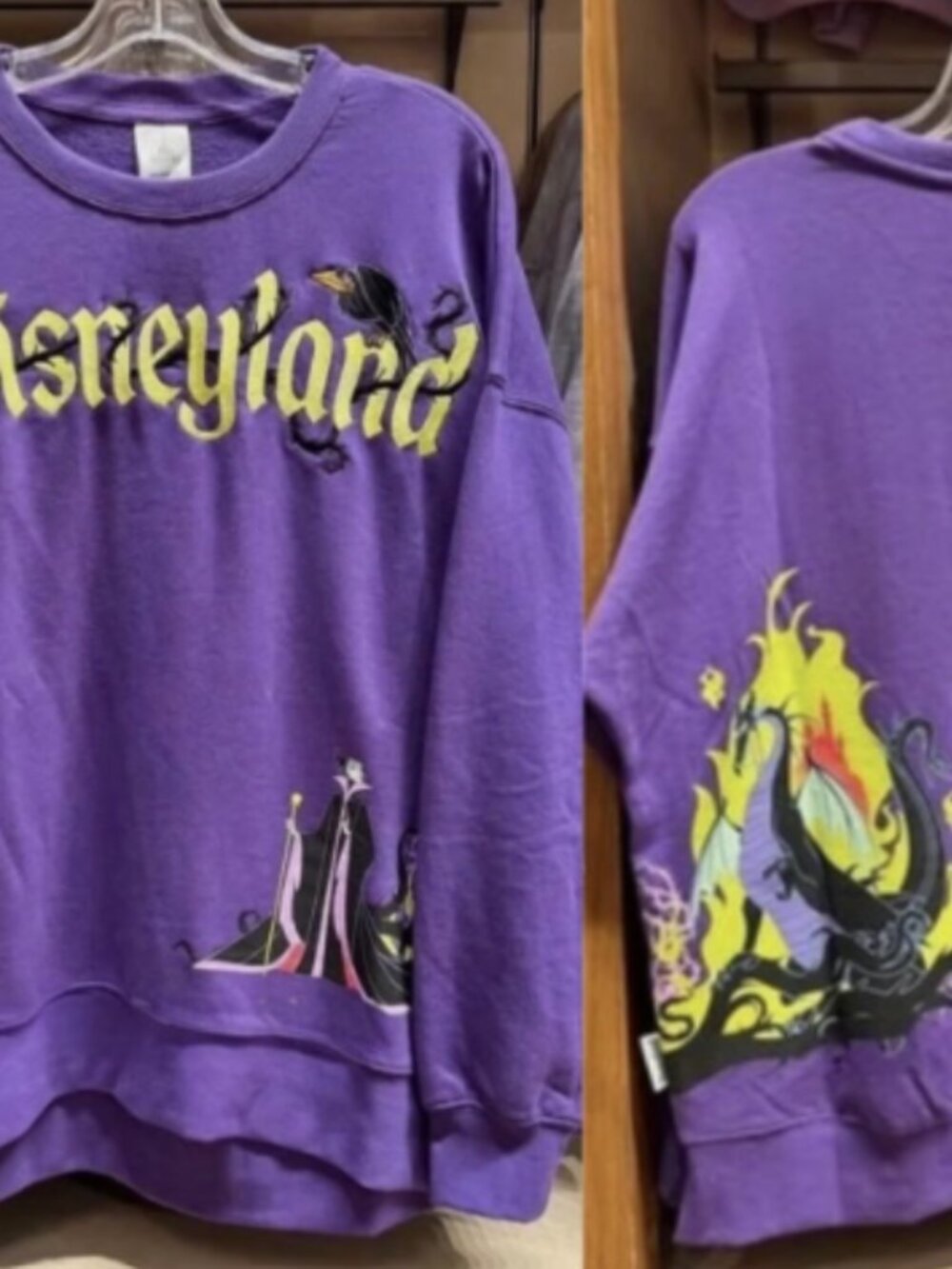 Disneyland Parks Villains Maleficent Dragon Crewneck Sweater Purple 2026